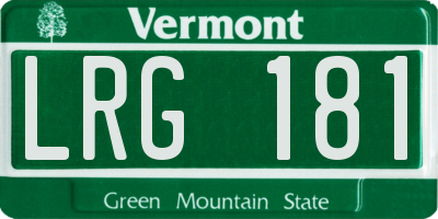 VT license plate LRG181