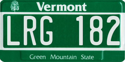 VT license plate LRG182