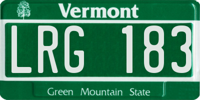 VT license plate LRG183