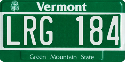 VT license plate LRG184