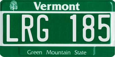 VT license plate LRG185
