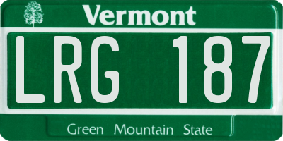 VT license plate LRG187