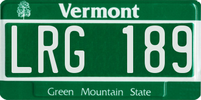 VT license plate LRG189