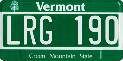 VT license plate LRG190
