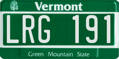 VT license plate LRG191