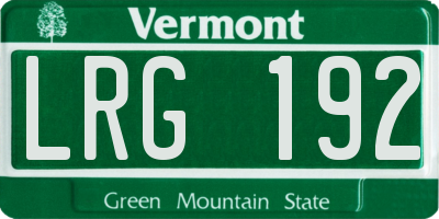 VT license plate LRG192