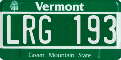 VT license plate LRG193
