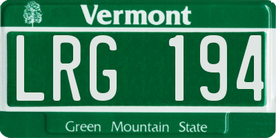 VT license plate LRG194