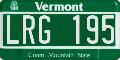 VT license plate LRG195