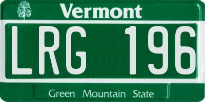 VT license plate LRG196