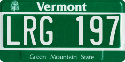 VT license plate LRG197