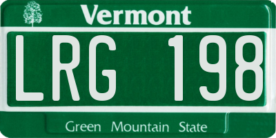 VT license plate LRG198