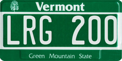 VT license plate LRG200