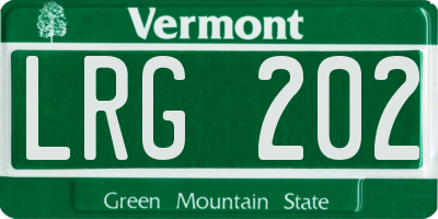 VT license plate LRG202