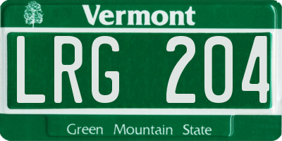 VT license plate LRG204