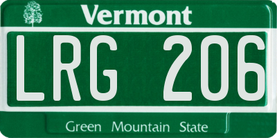 VT license plate LRG206