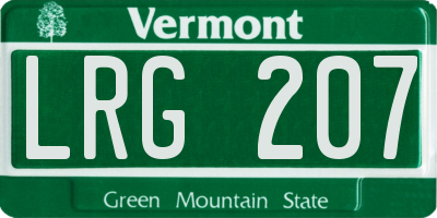 VT license plate LRG207