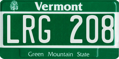 VT license plate LRG208