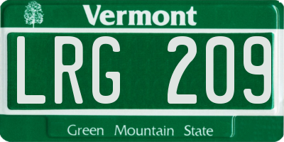 VT license plate LRG209