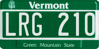 VT license plate LRG210