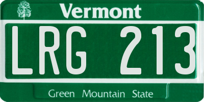 VT license plate LRG213