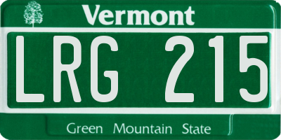 VT license plate LRG215
