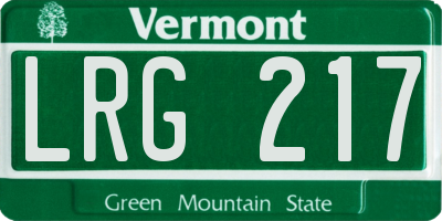 VT license plate LRG217