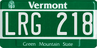 VT license plate LRG218