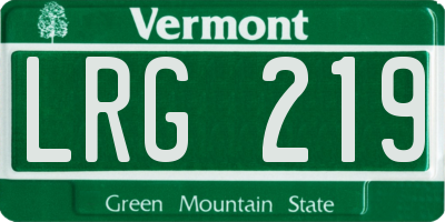 VT license plate LRG219