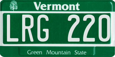 VT license plate LRG220