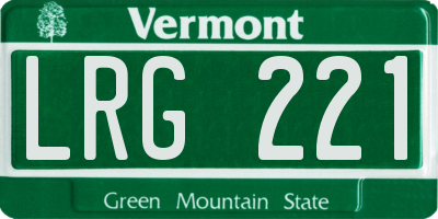 VT license plate LRG221
