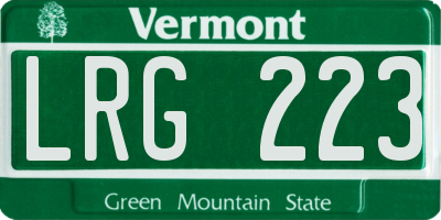VT license plate LRG223