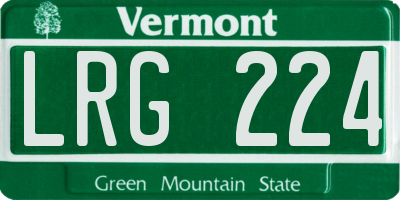 VT license plate LRG224
