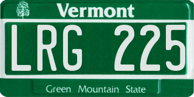 VT license plate LRG225