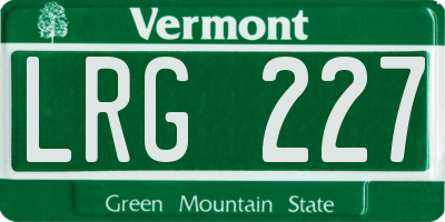 VT license plate LRG227