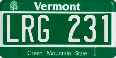 VT license plate LRG231