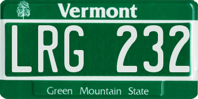 VT license plate LRG232