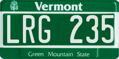 VT license plate LRG235