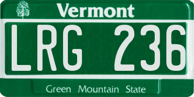 VT license plate LRG236