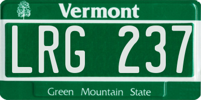 VT license plate LRG237