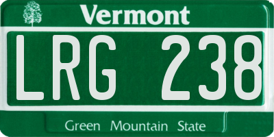 VT license plate LRG238