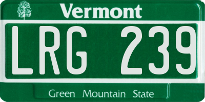 VT license plate LRG239
