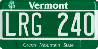 VT license plate LRG240