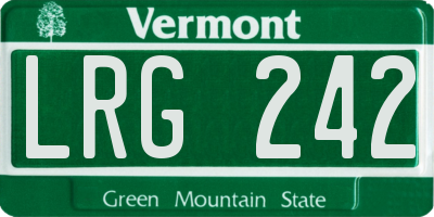 VT license plate LRG242