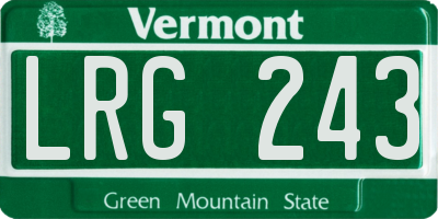 VT license plate LRG243