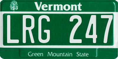 VT license plate LRG247