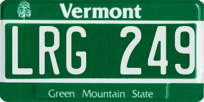 VT license plate LRG249