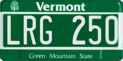 VT license plate LRG250
