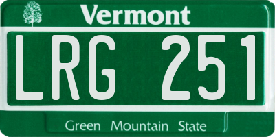 VT license plate LRG251