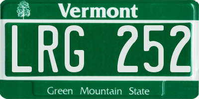 VT license plate LRG252